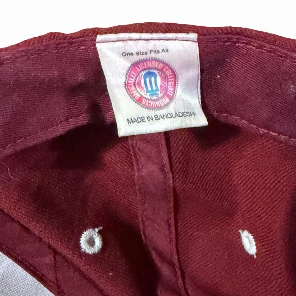 Vintage 90s PUMA Oklahoma Sooners Hat Retro Disco Logo Crimson Strapback Cap